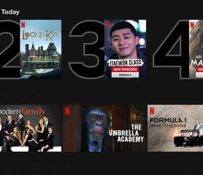 Користувачі Netflix бачитимуть регіональний топ-10 фільмів і серіалів