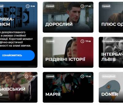 В Украине появилась онлайн-база короткометражных фильмов